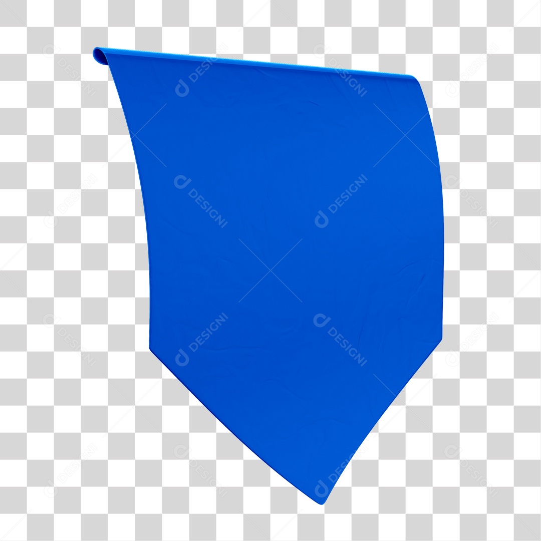 Elemento 3D Bandeirola Azul PNG Transparente Sem Fundo