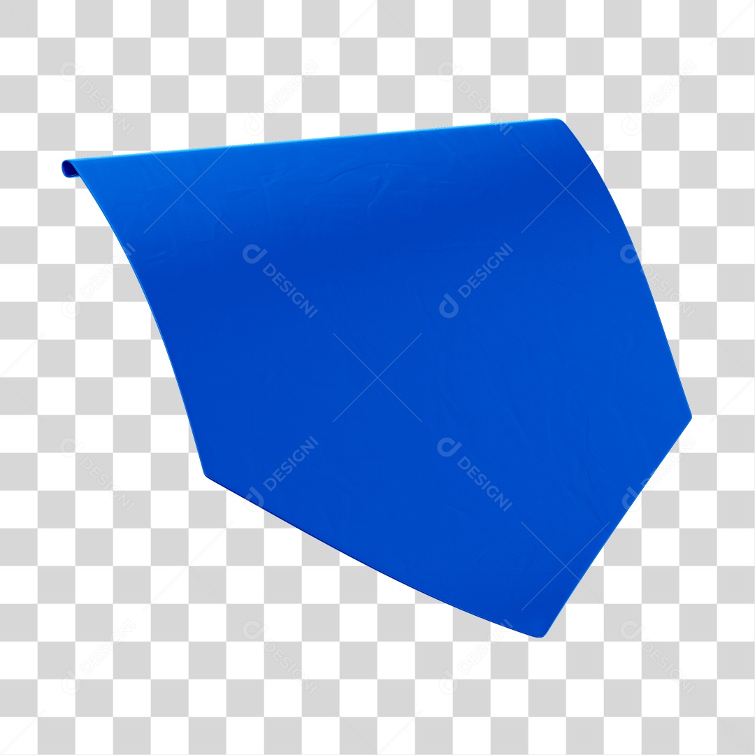 Elemento 3D Bandeirola Azul PNG Transparente Sem Fundo