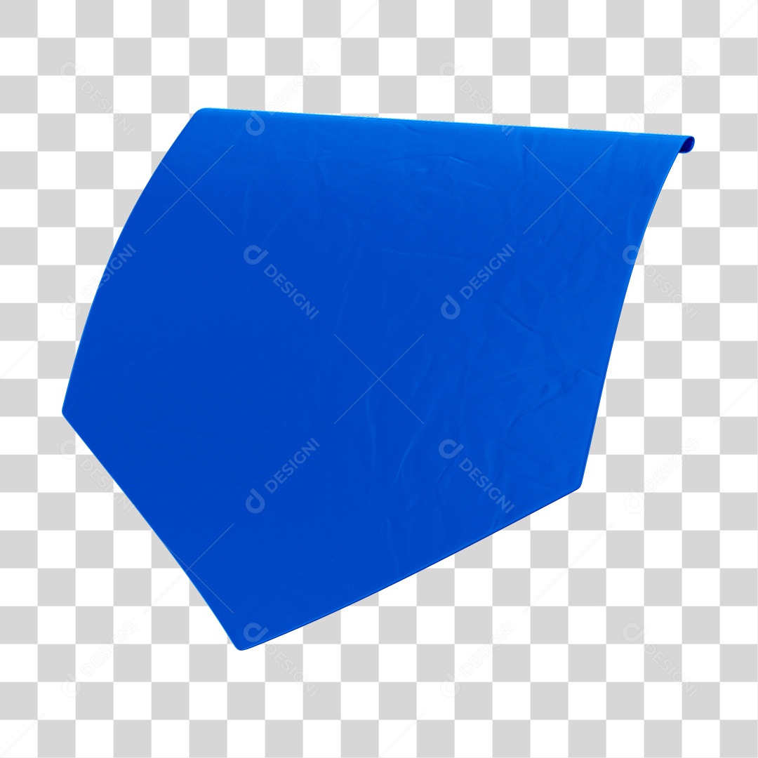 Elemento 3D Bandeirola Azul PNG Transparente Sem Fundo
