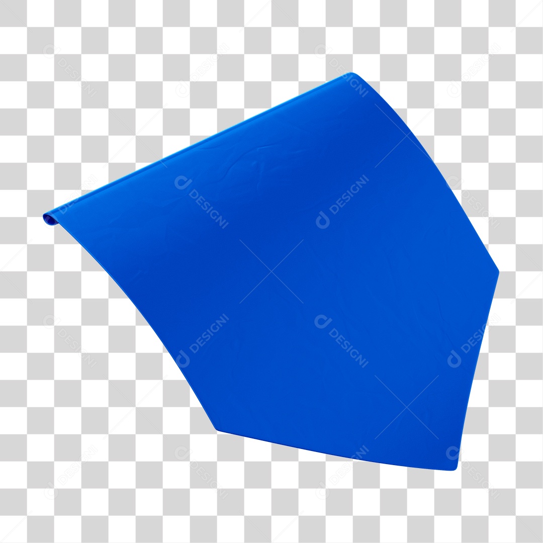 Elemento 3D Bandeirola Azul PNG Transparente Sem Fundo