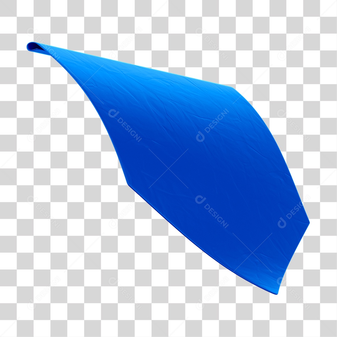 Elemento 3D Bandeirola Azul PNG Transparente Sem Fundo