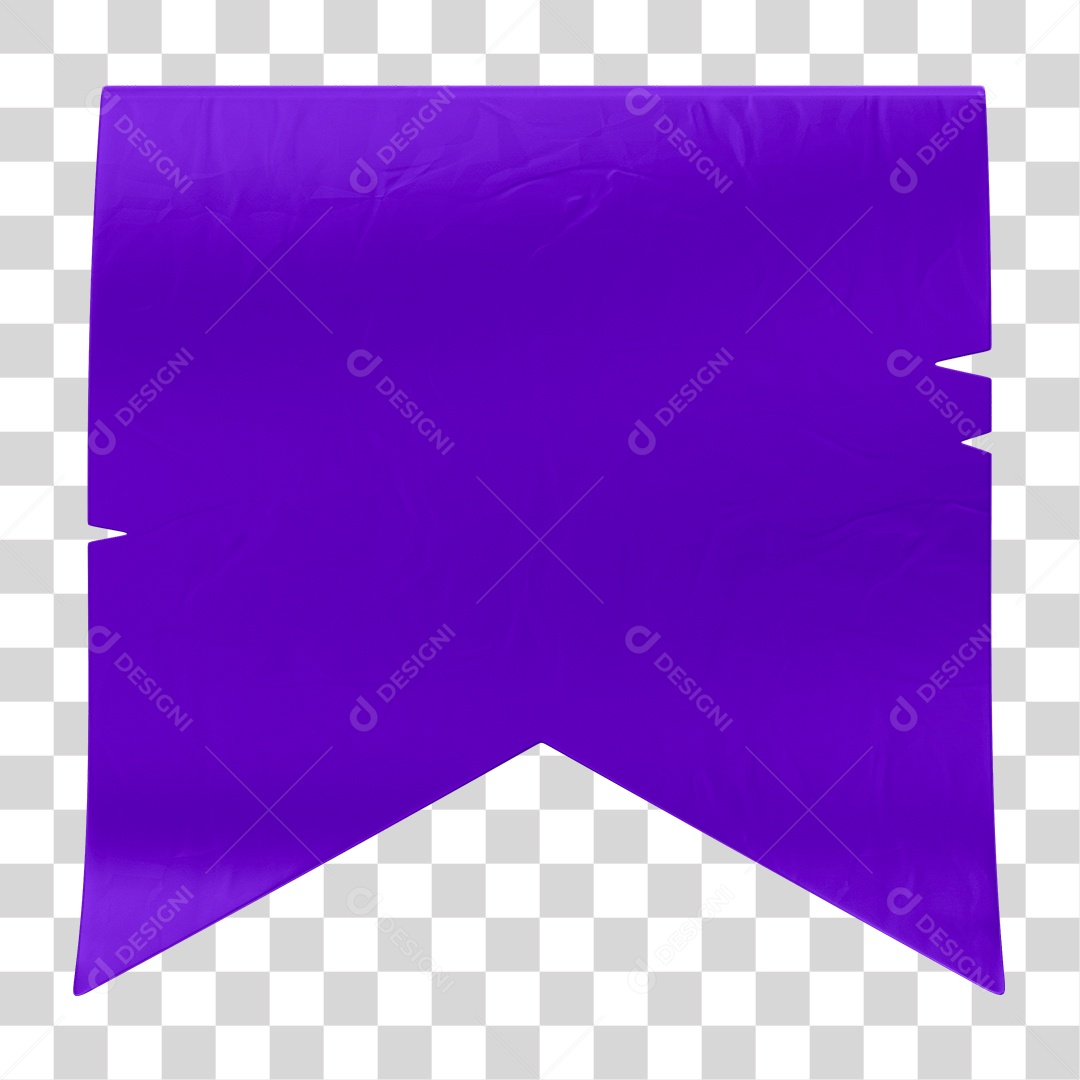 Elemento 3D Bandeirola Roxa PNG Transparente Sem Fundo