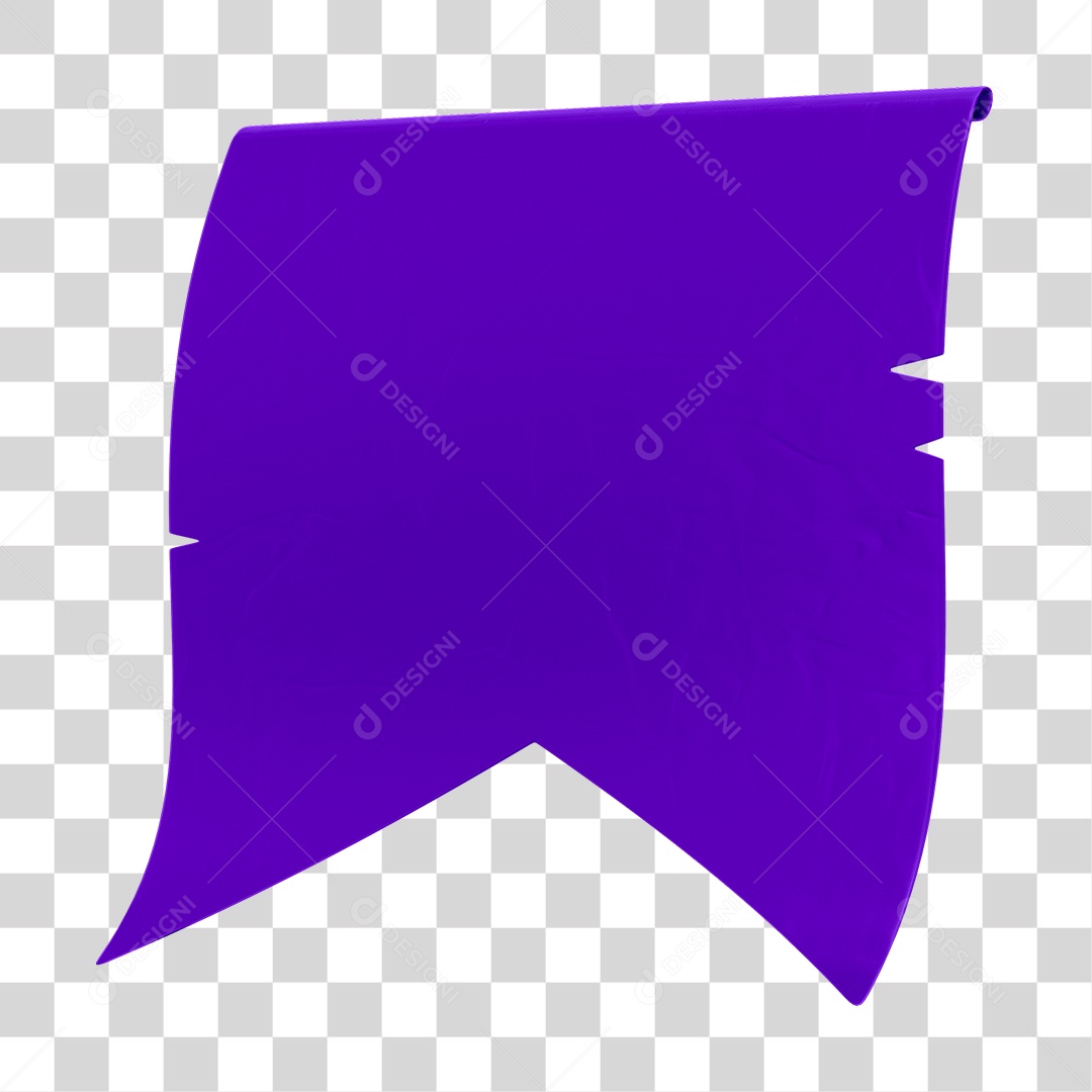 Elemento 3D Bandeirola Roxa PNG Transparente Sem Fundo