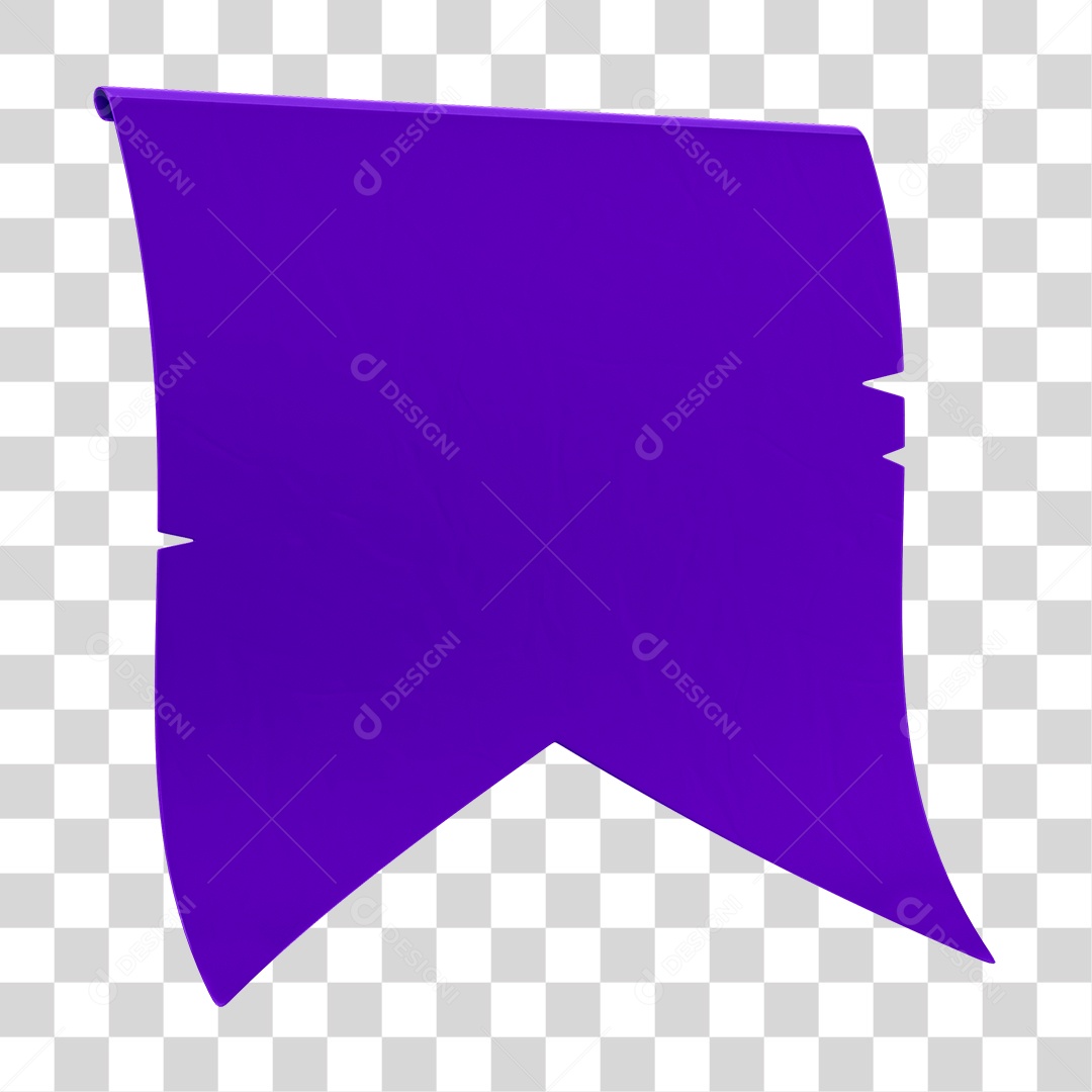Elemento 3D Bandeirola Roxa PNG Transparente Sem Fundo