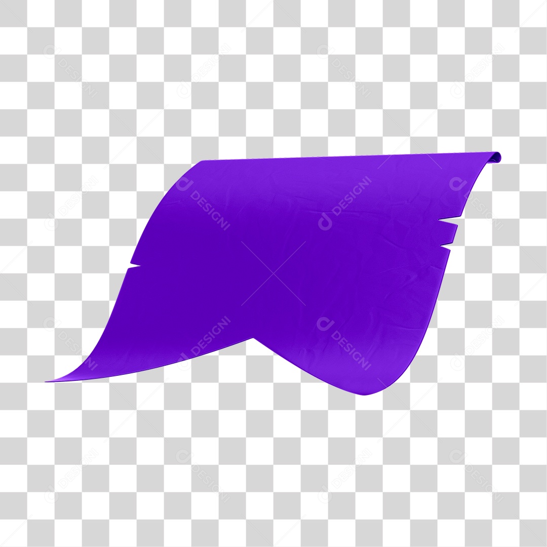 Elemento 3D Bandeirola Roxa PNG Transparente Sem Fundo