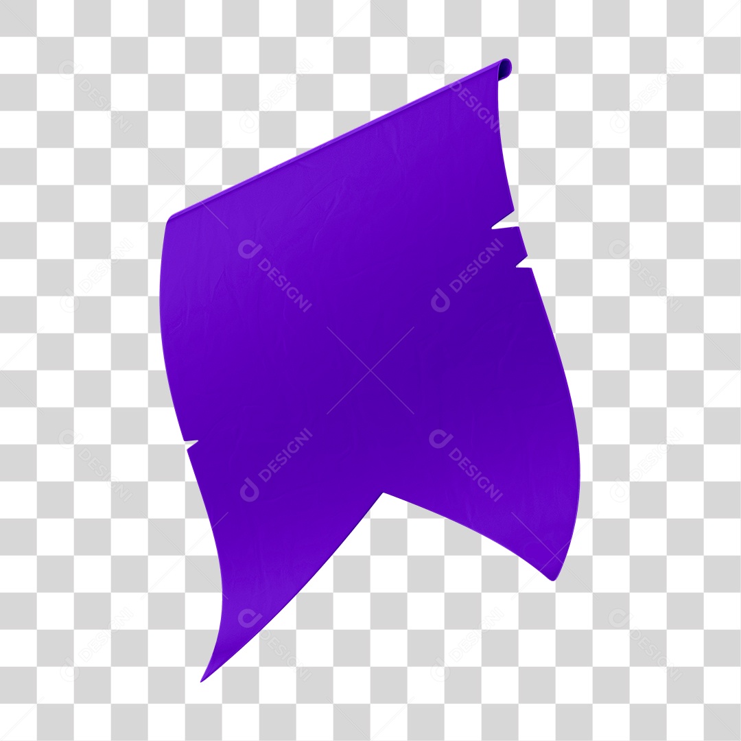 Elemento 3D Bandeirola Roxa PNG Transparente Sem Fundo