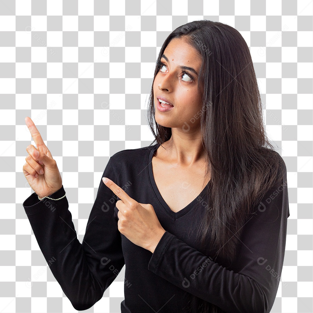 Linda Mulher Jovem Fazendo Reações PNG Transparente