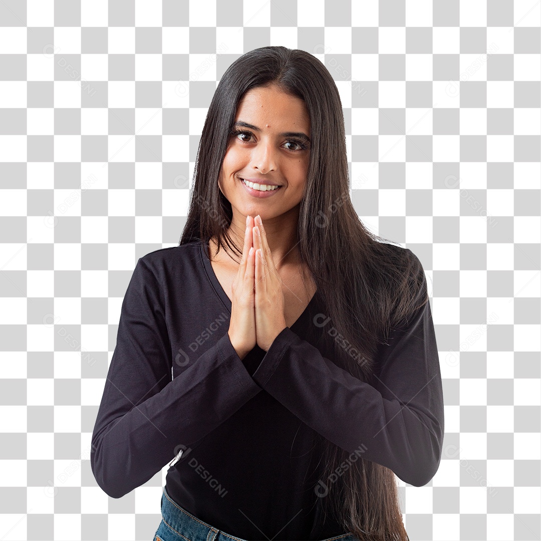 Linda Mulher Jovem Fazendo Reações PNG Transparente