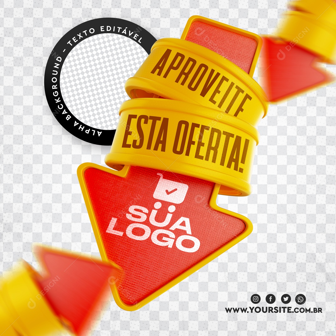 Elemento 3D Para Composição Aproveite Essa Oferta PSD