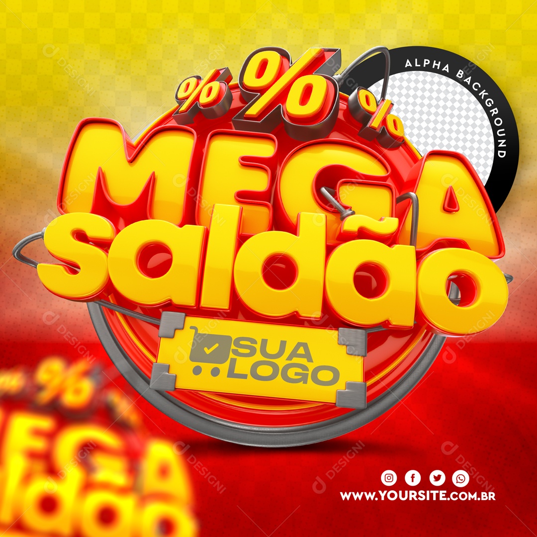 Selo 3D Para Composição Mega Saldão PSD
