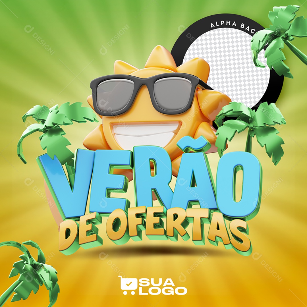 3D Stamp For Composition Summer Offers PSD