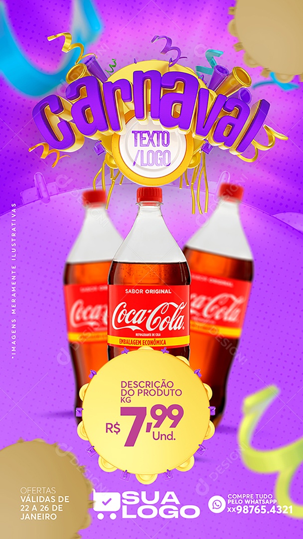 Story Carnaval Venha Conferir Social Media PSD Editável