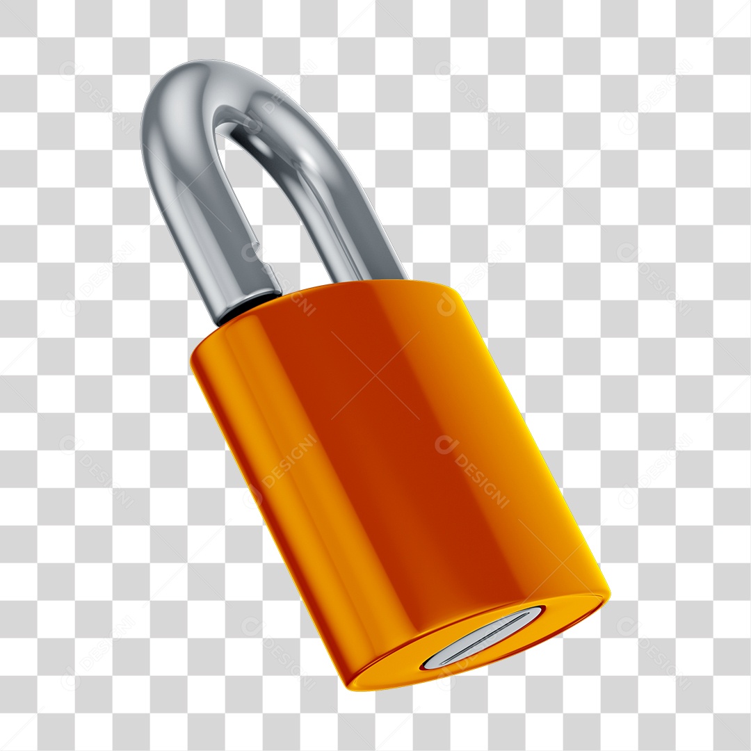 Elemento 3D Cadeado PNG Transparente Sem Fundo