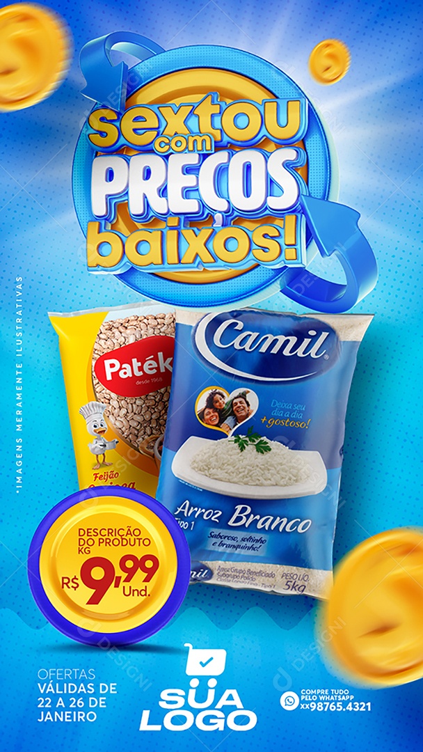 Story Sextou Com Preços Baixos Venha Conferir Social Media PSD Editável