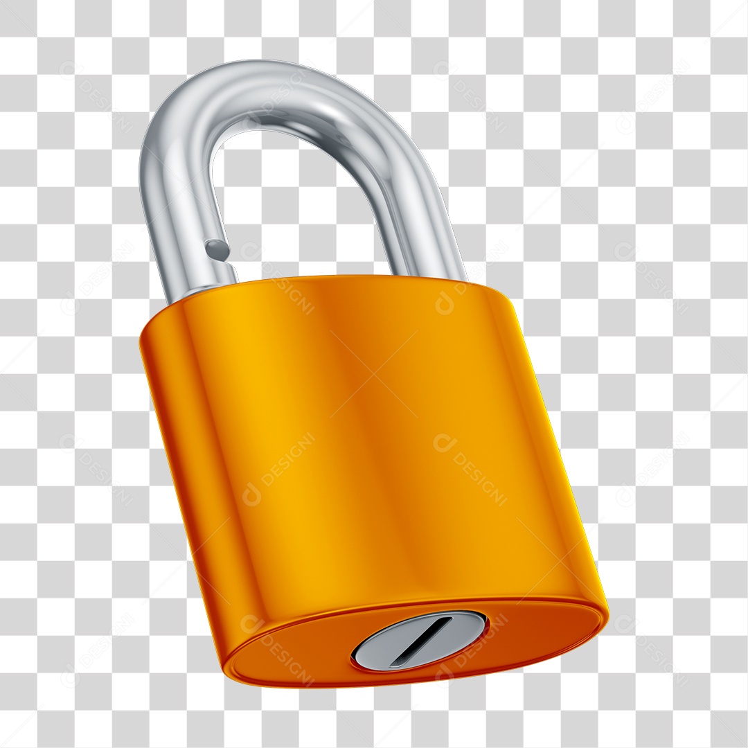 Elemento 3D Cadeado PNG Transparente Sem Fundo