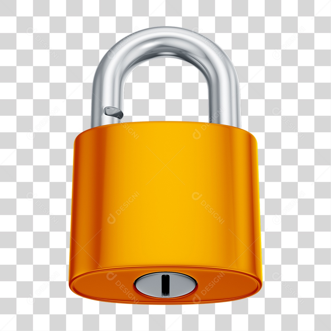 Elemento 3D Cadeado PNG Transparente Sem Fundo