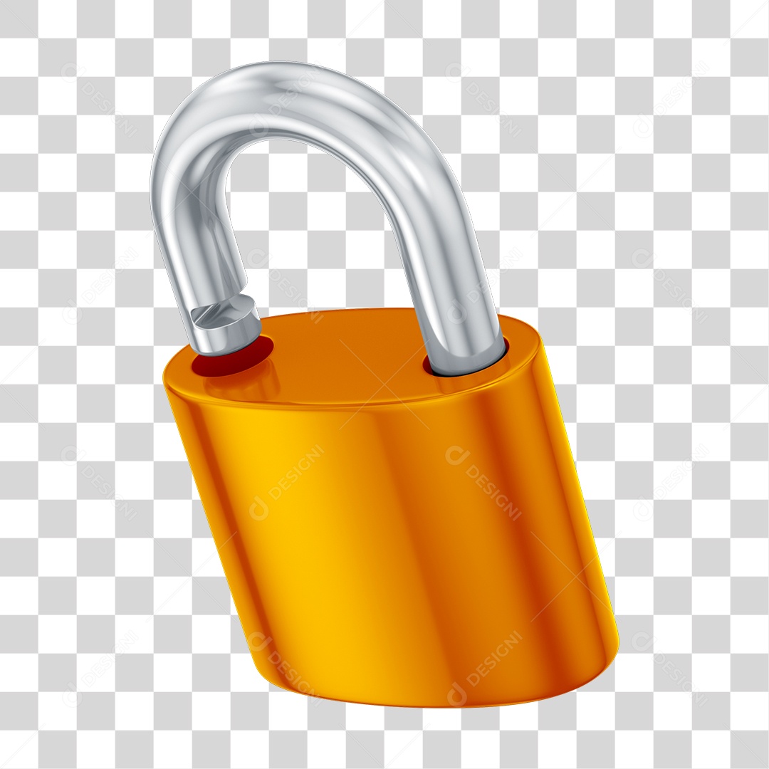 Elemento 3D Cadeado PNG Transparente Sem Fundo