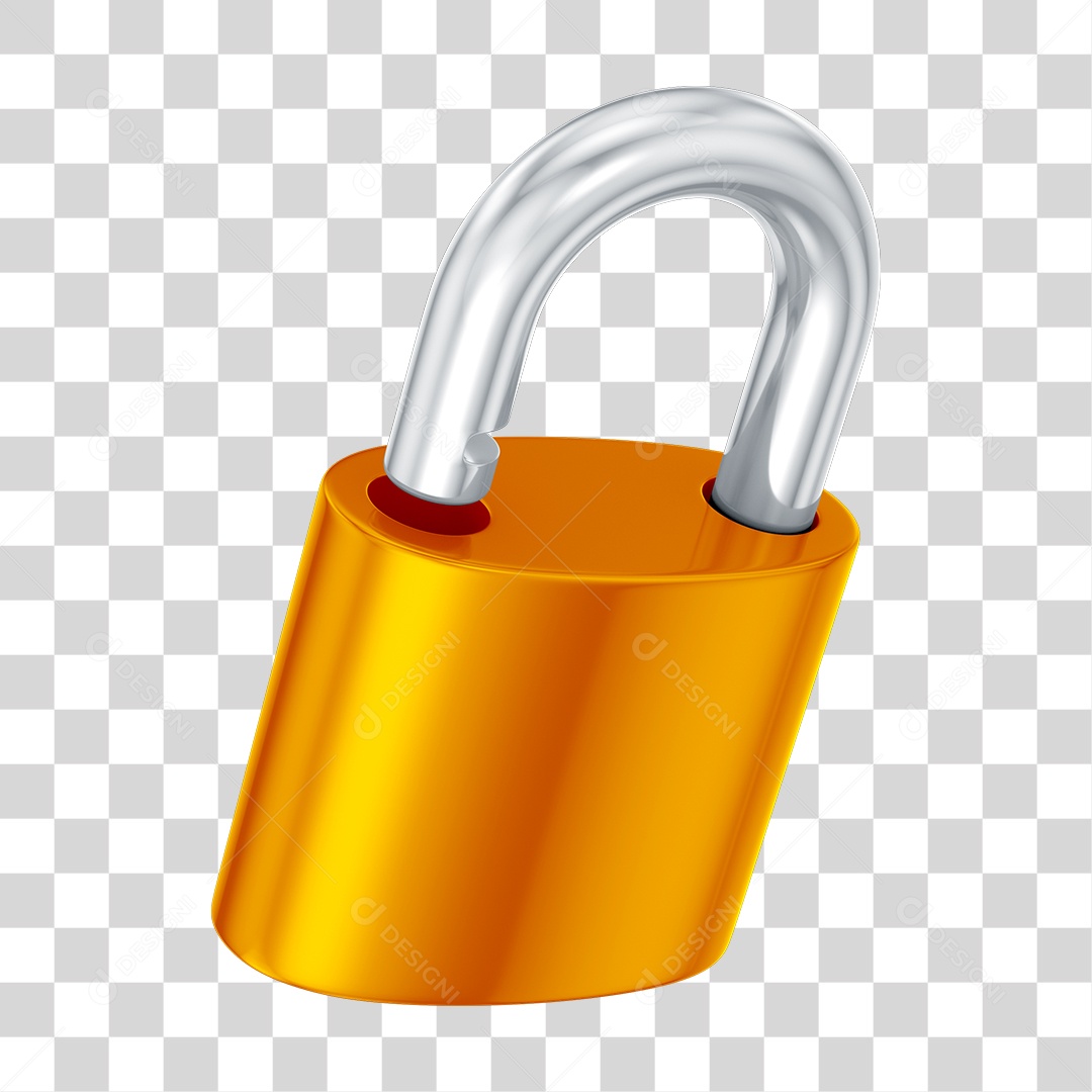 Elemento 3D Cadeado PNG Transparente Sem Fundo