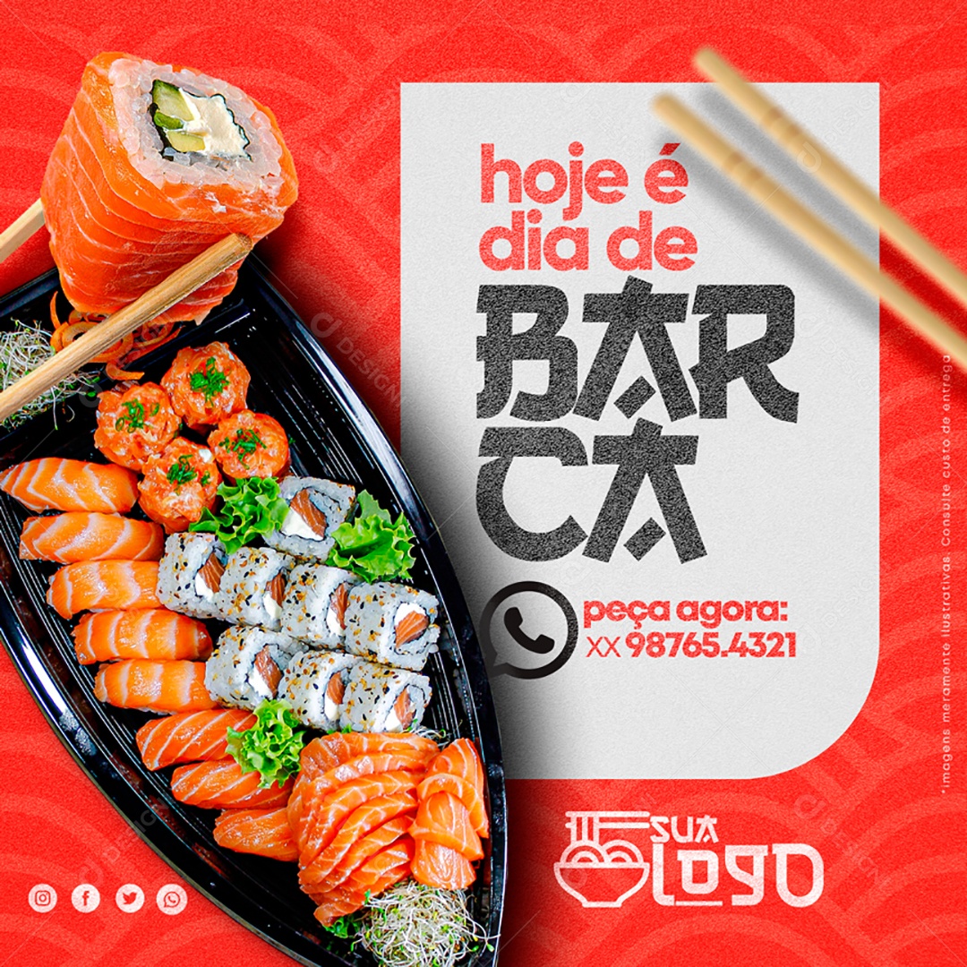 Hoje é Dia de Barca Social Media PSD Editável