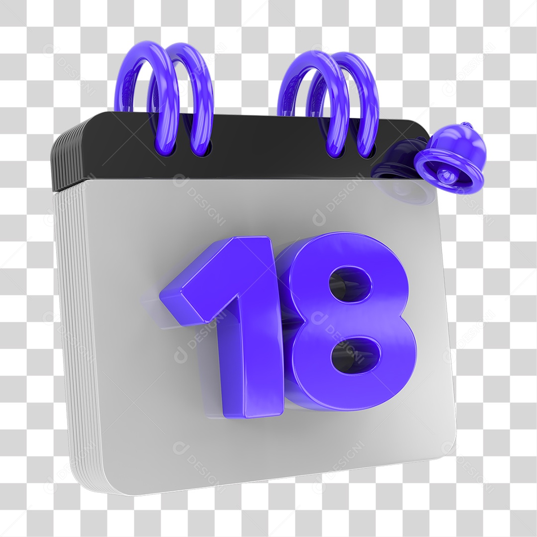 Transparent PNG Calendar with Notification Bell