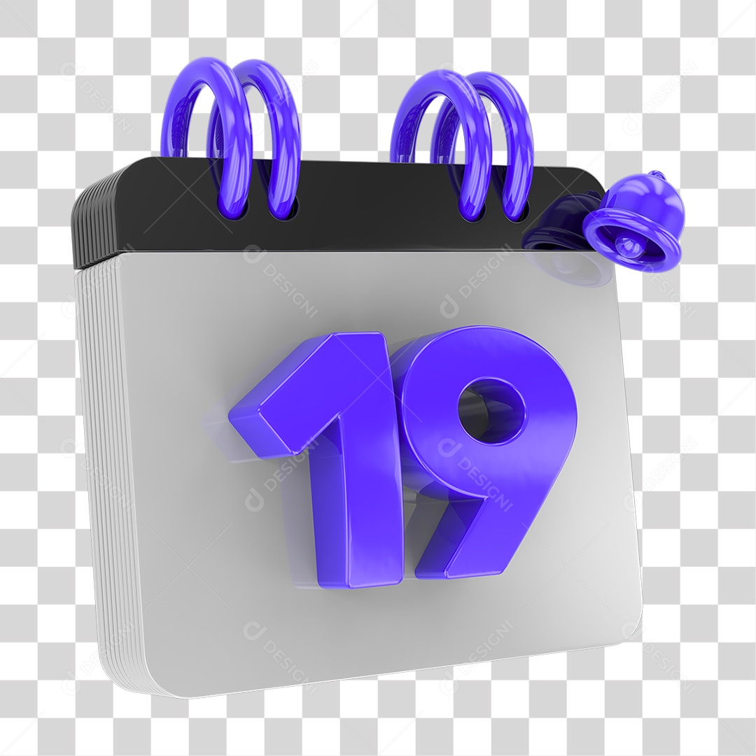 Calendário com Sino de Notificação PNG Transparente