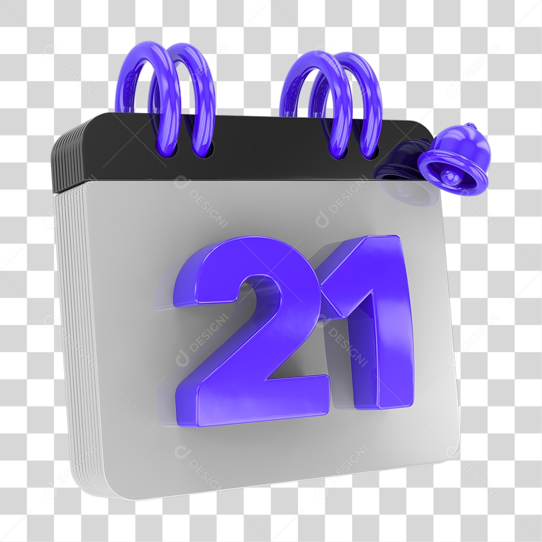 Calendário com Sino de Notificação PNG Transparente