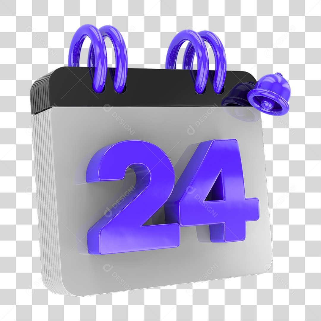 Calendário com Sino de Notificação PNG Transparente