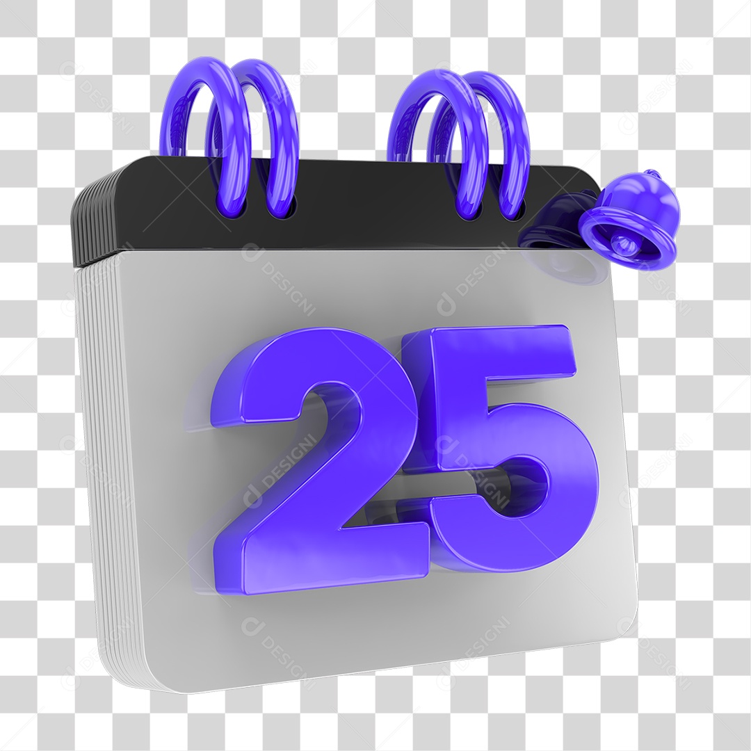 Calendário com Sino de Notificação PNG Transparente