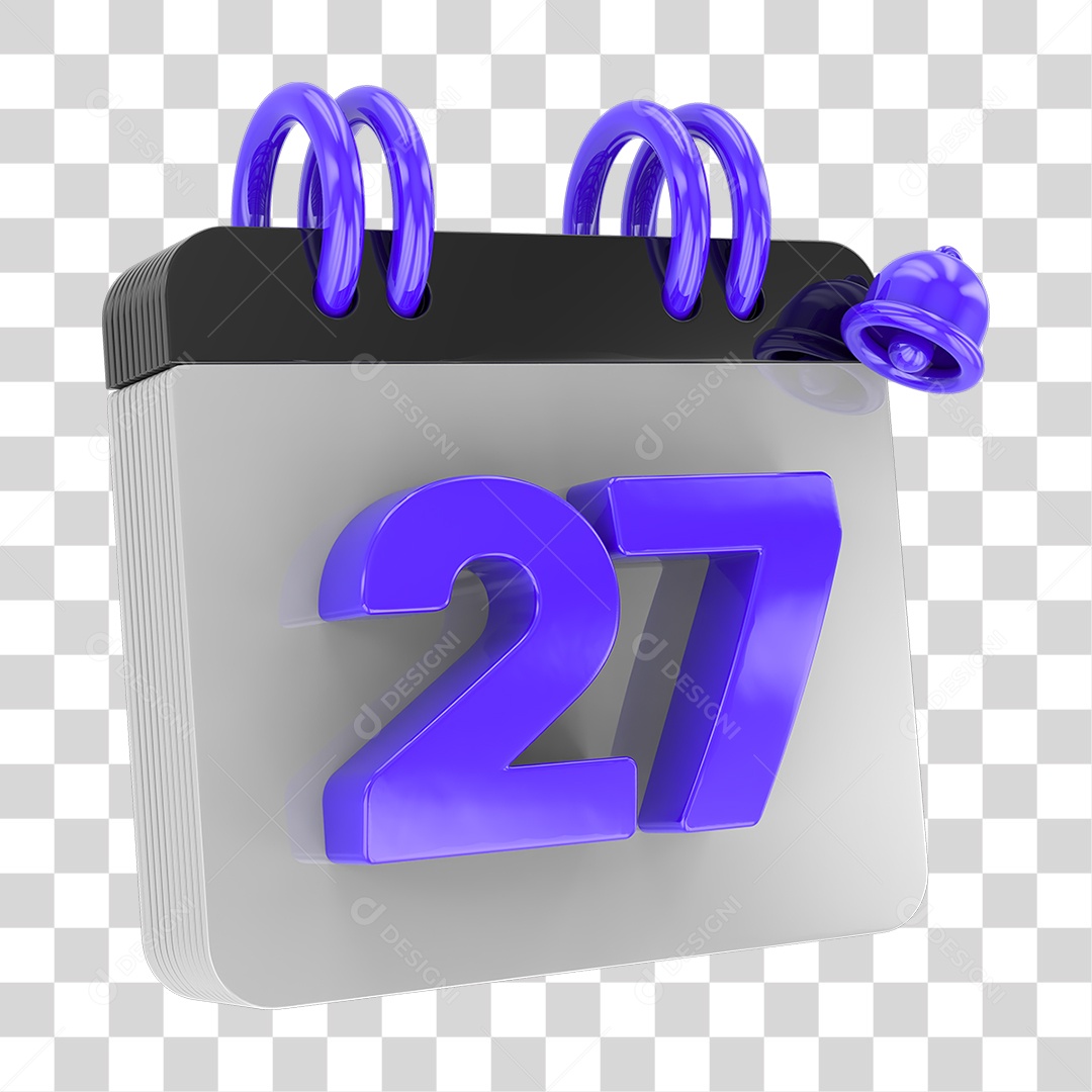 Calendário com Sino de Notificação PNG Transparente