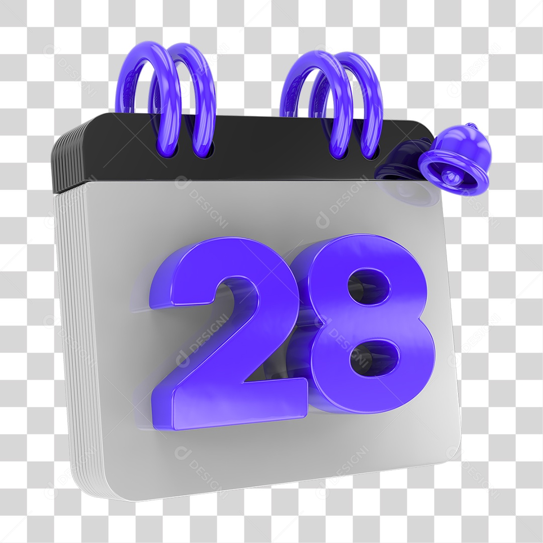 Calendário com Sino de Notificação PNG Transparente