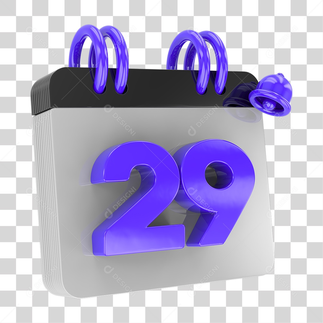 Calendário com Sino de Notificação PNG Transparente