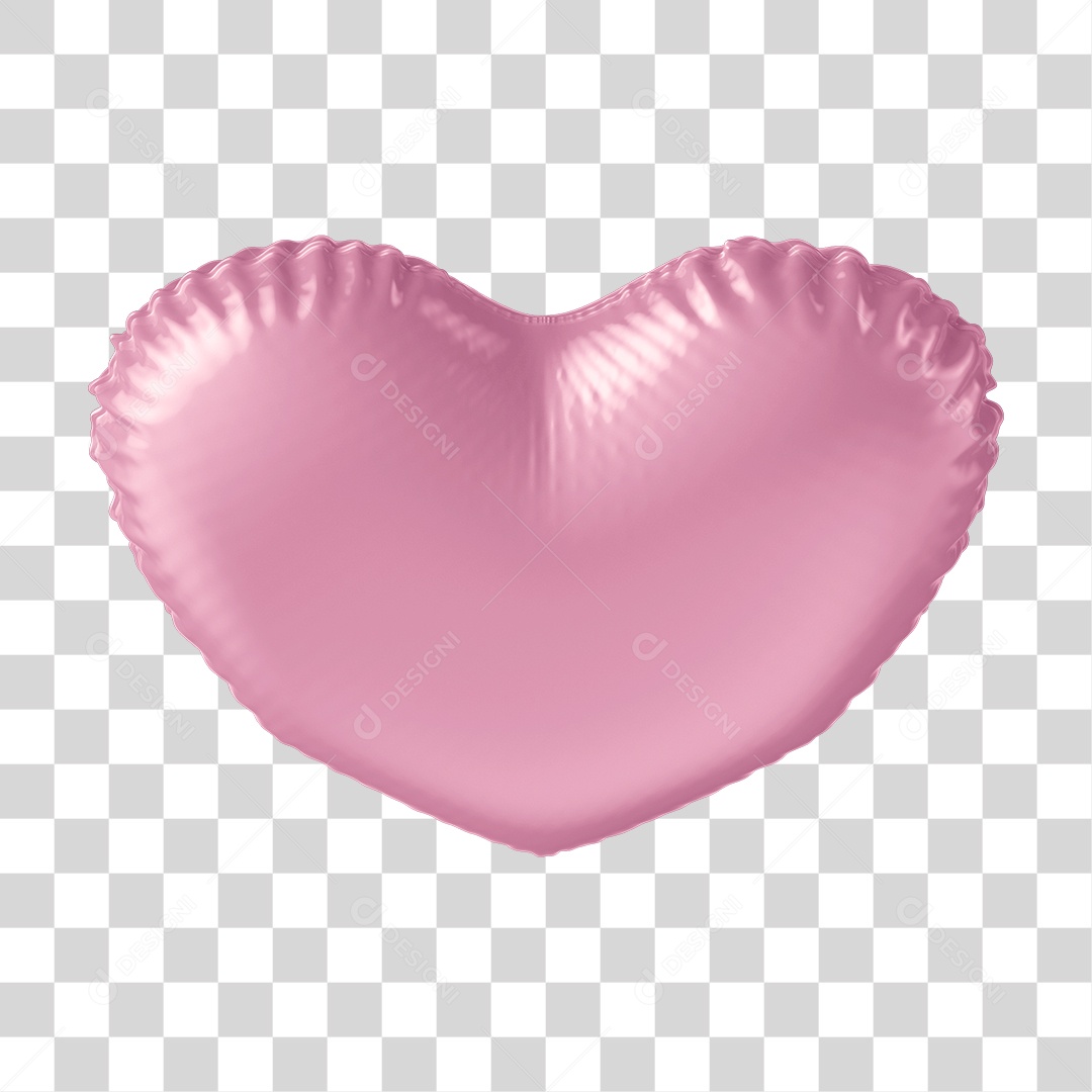 Elemento 3D Coração Rosa PNG Transparente Sem Fundo