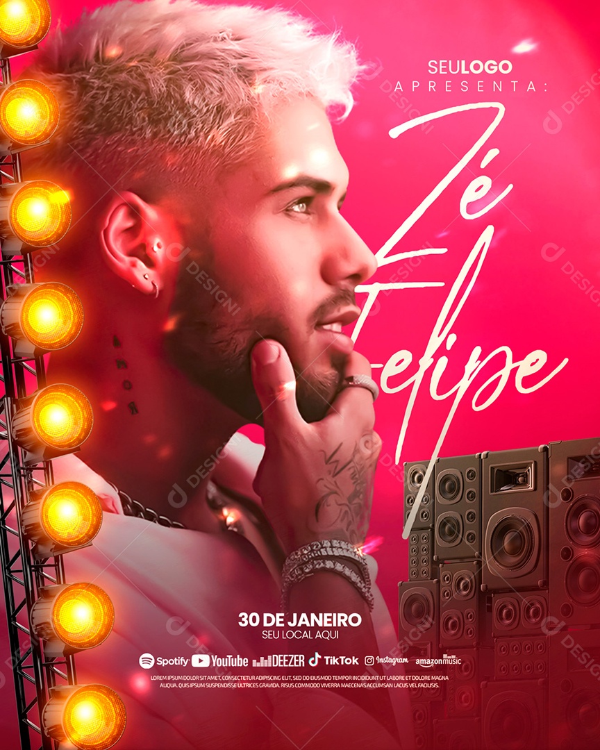 Flyer Show Zé Felipe Social Media PSD Editável