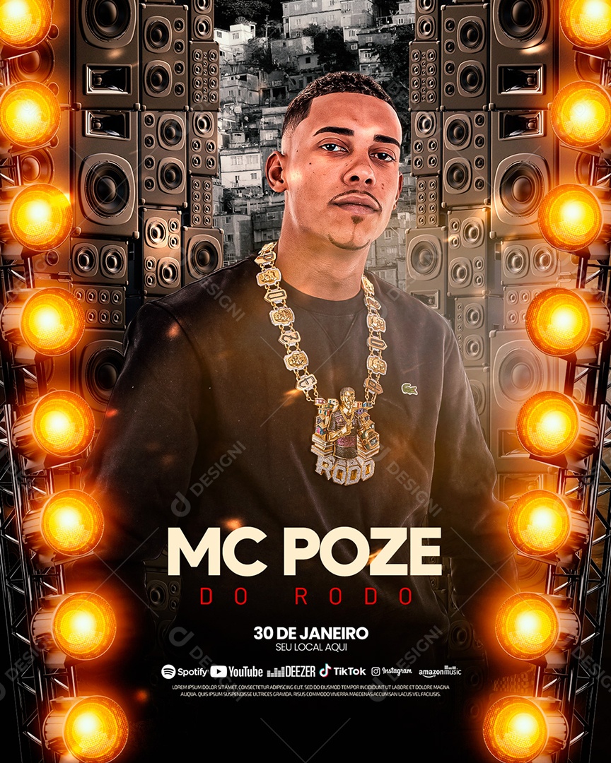 Flyer Mc Poze do Rodo Social Media PSD Editável