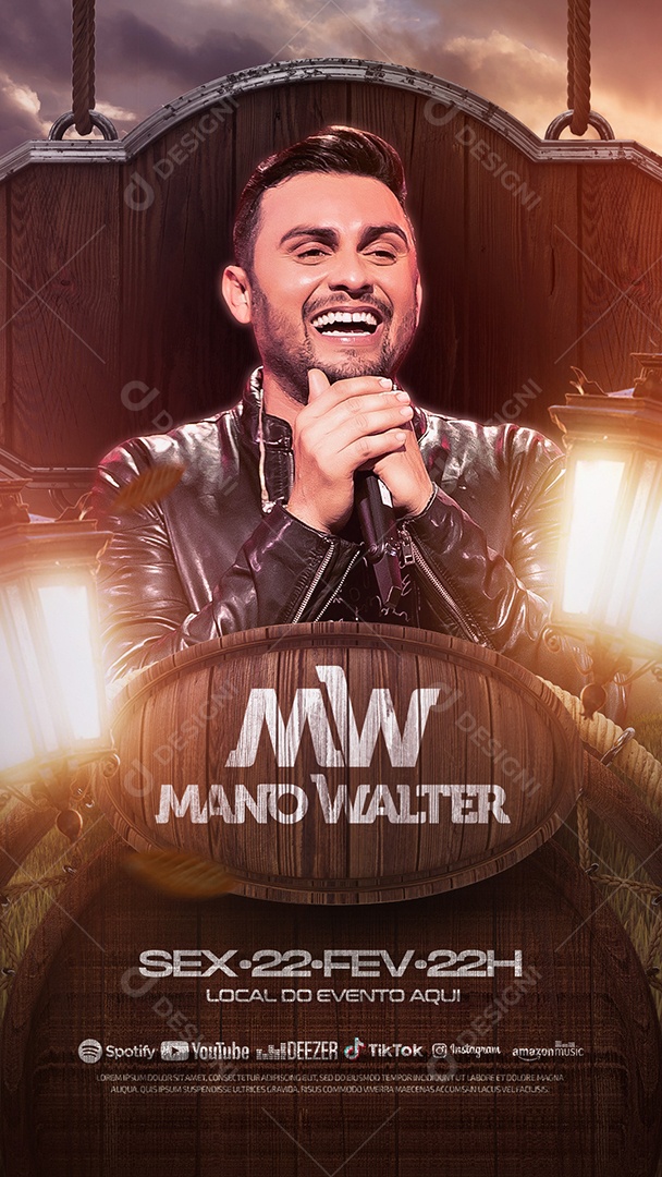 Flyer Show Mano Walter Story Social Media PSD Editável
