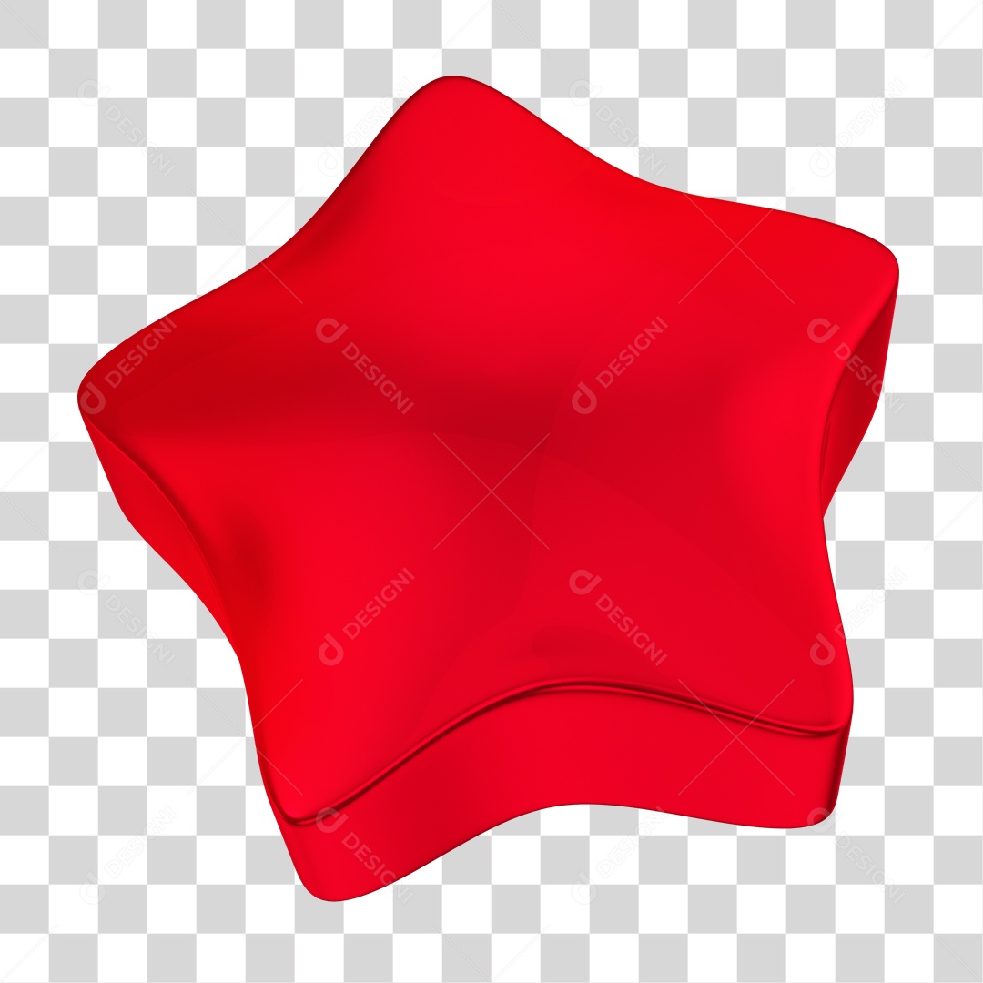 Elemento 3D Estrela de Gelatina Vermelha PNG Transparente Sem Fundo