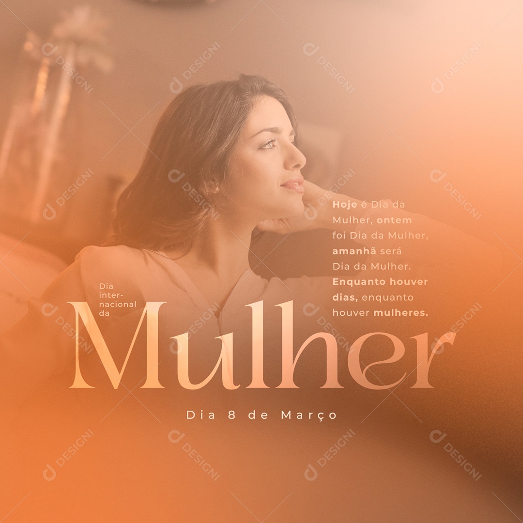 Dia Internacional da Mulher 8 de Março Social Media PSD Editável