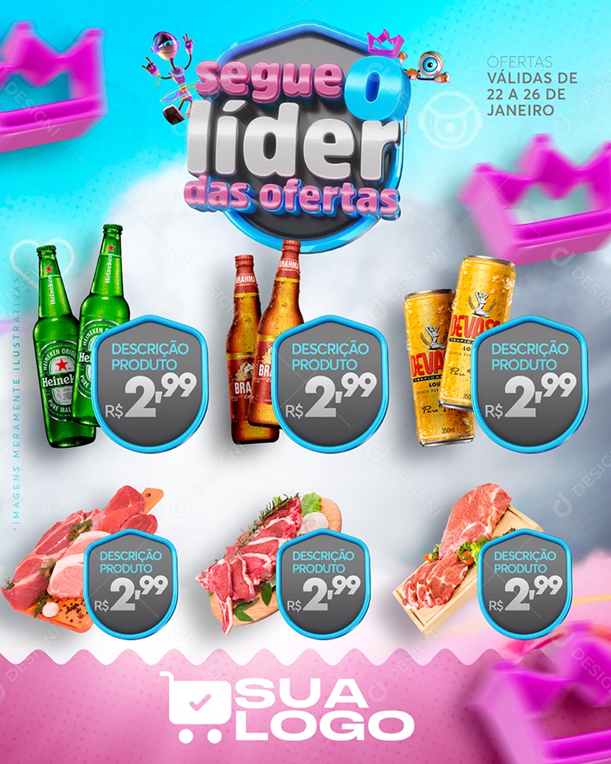 Encarte Segue o Líder Das Ofertas Social Media PSD Editável