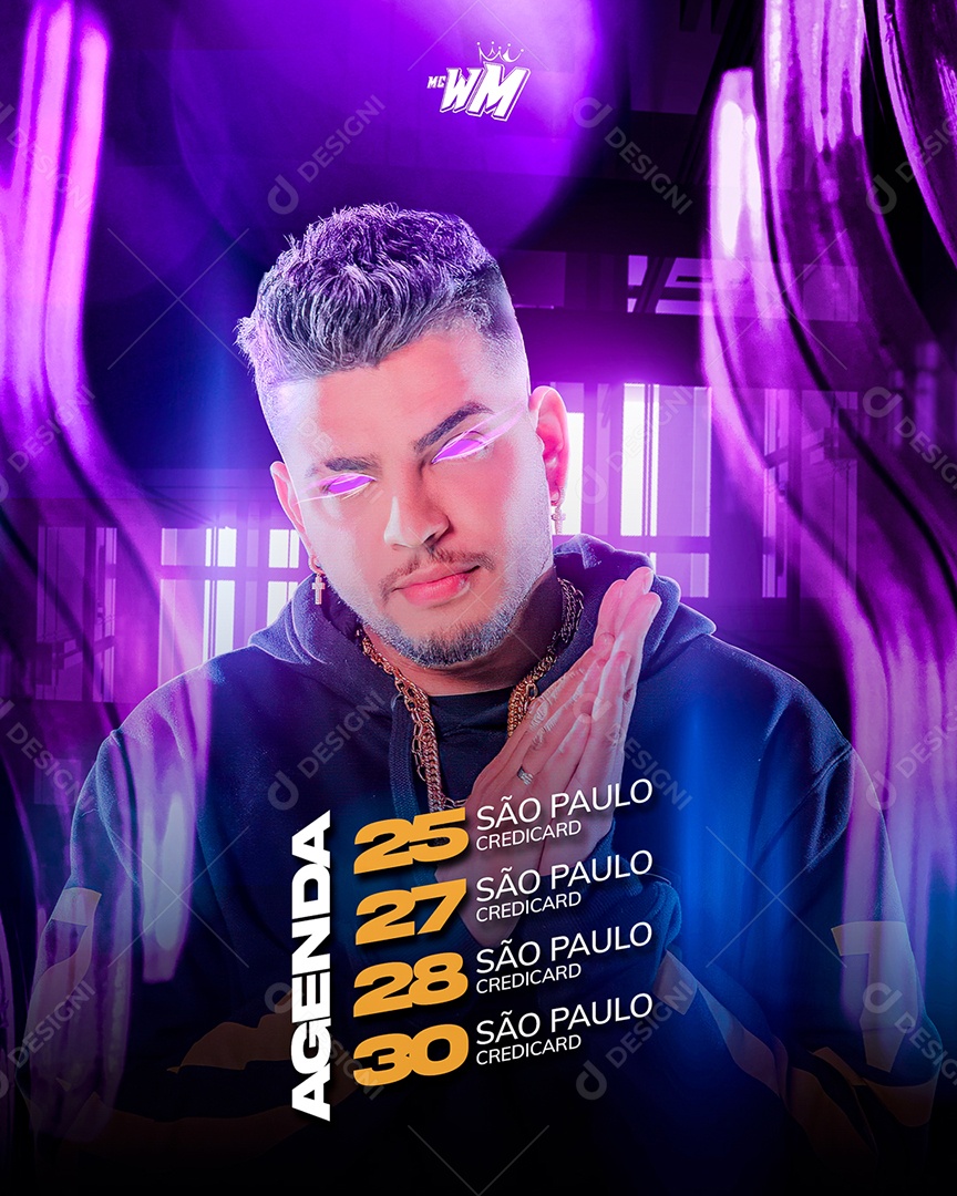 Flyer Agenda MC WM  Social Media PSD Editável