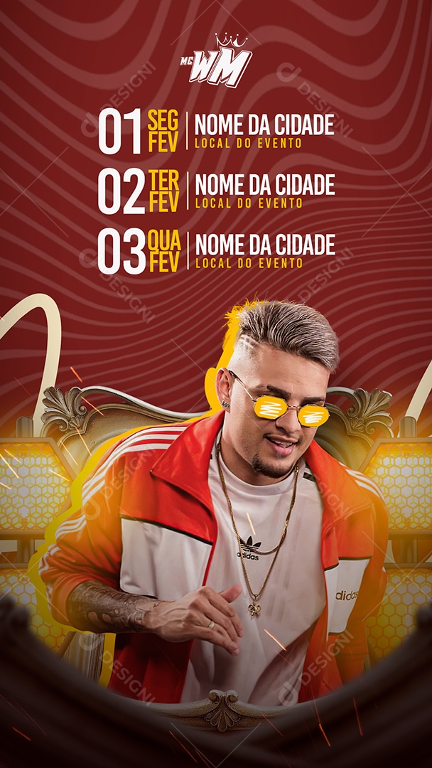Flyer Show Agenda MC WM Story Social Media PSD Editável