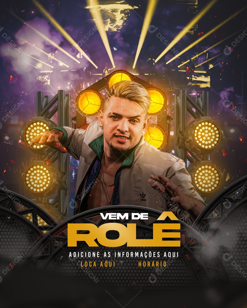 Flyer Show Vem de Rolê Social Media PSD Editável