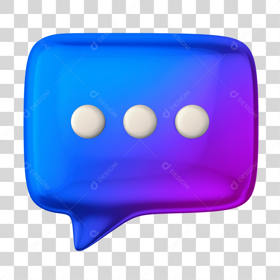 Elemento 3D Bolha de Bate-papo PNG Transparente Sem Fundo