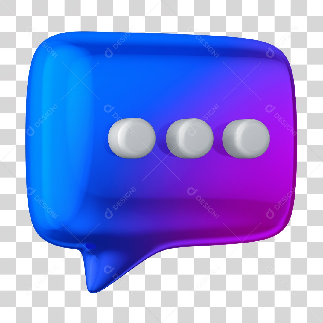 Elemento 3D Bolha de Bate-papo PNG Transparente Sem Fundo
