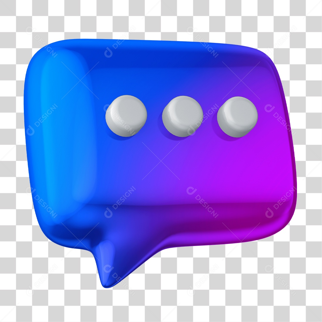 Elemento 3D Bolha de Bate-papo PNG Transparente Sem Fundo