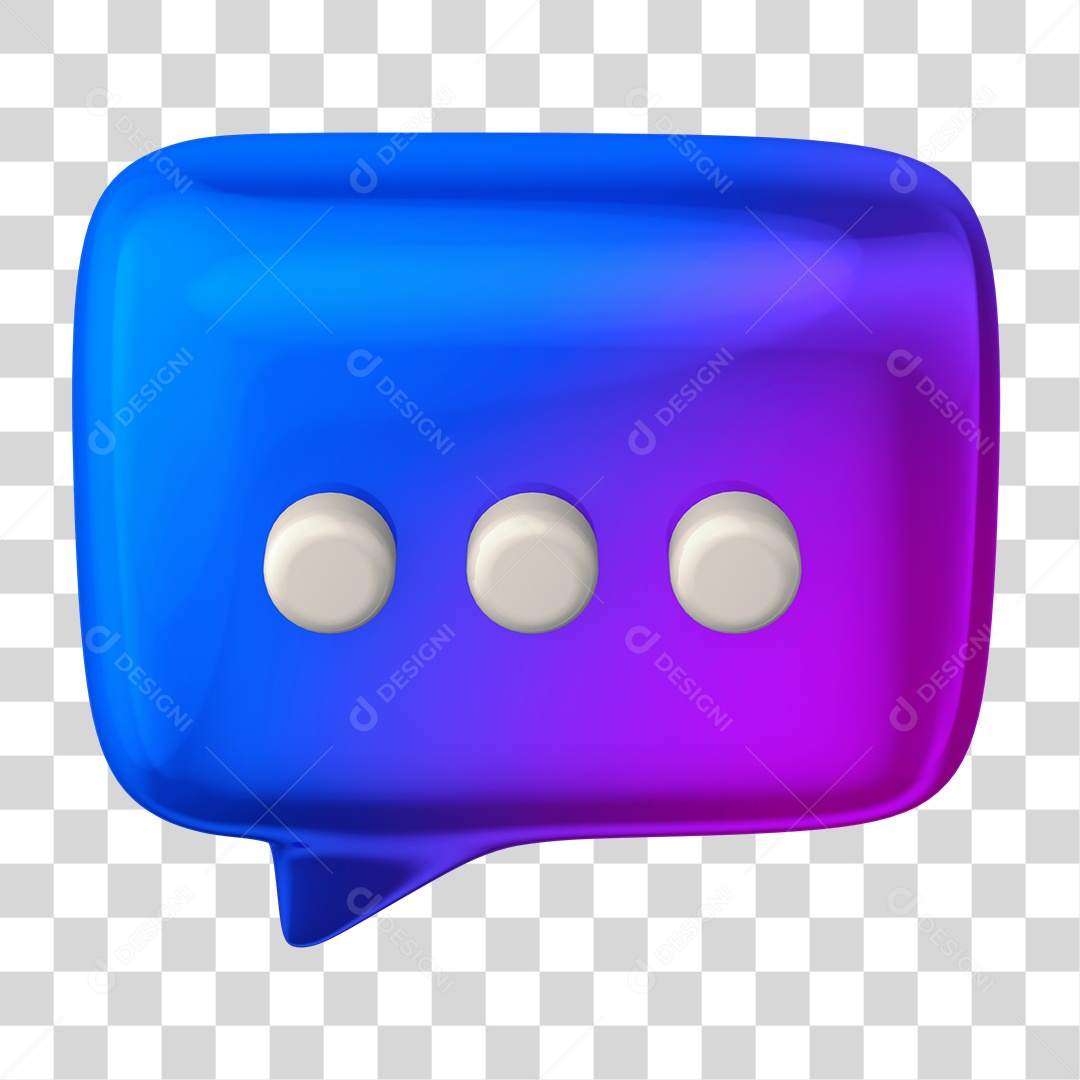 Elemento 3D Bolha de Bate-papo PNG Transparente Sem Fundo