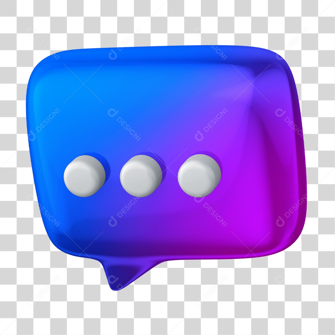 Elemento 3D Bolha de Bate-papo PNG Transparente Sem Fundo