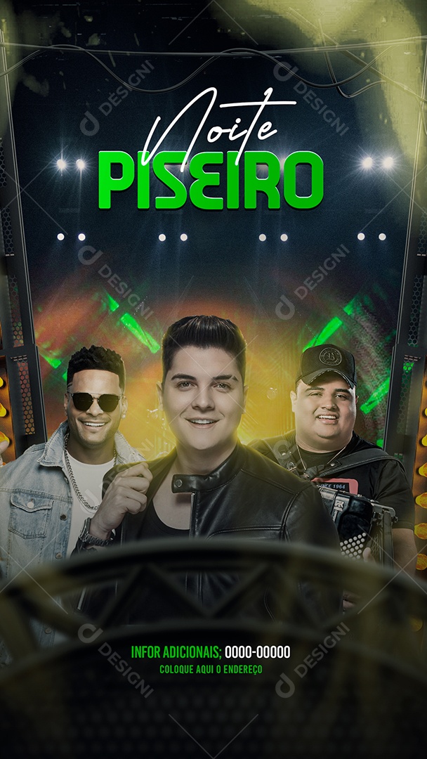 Flyer Noite do Piseiro Erica Land Story Social Media PSD Editável