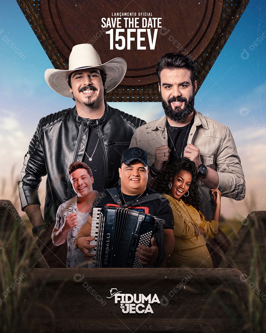 Flyer Show Lançamento Oficial Fiduma & Jeca Cantores Social Media PSD Editável