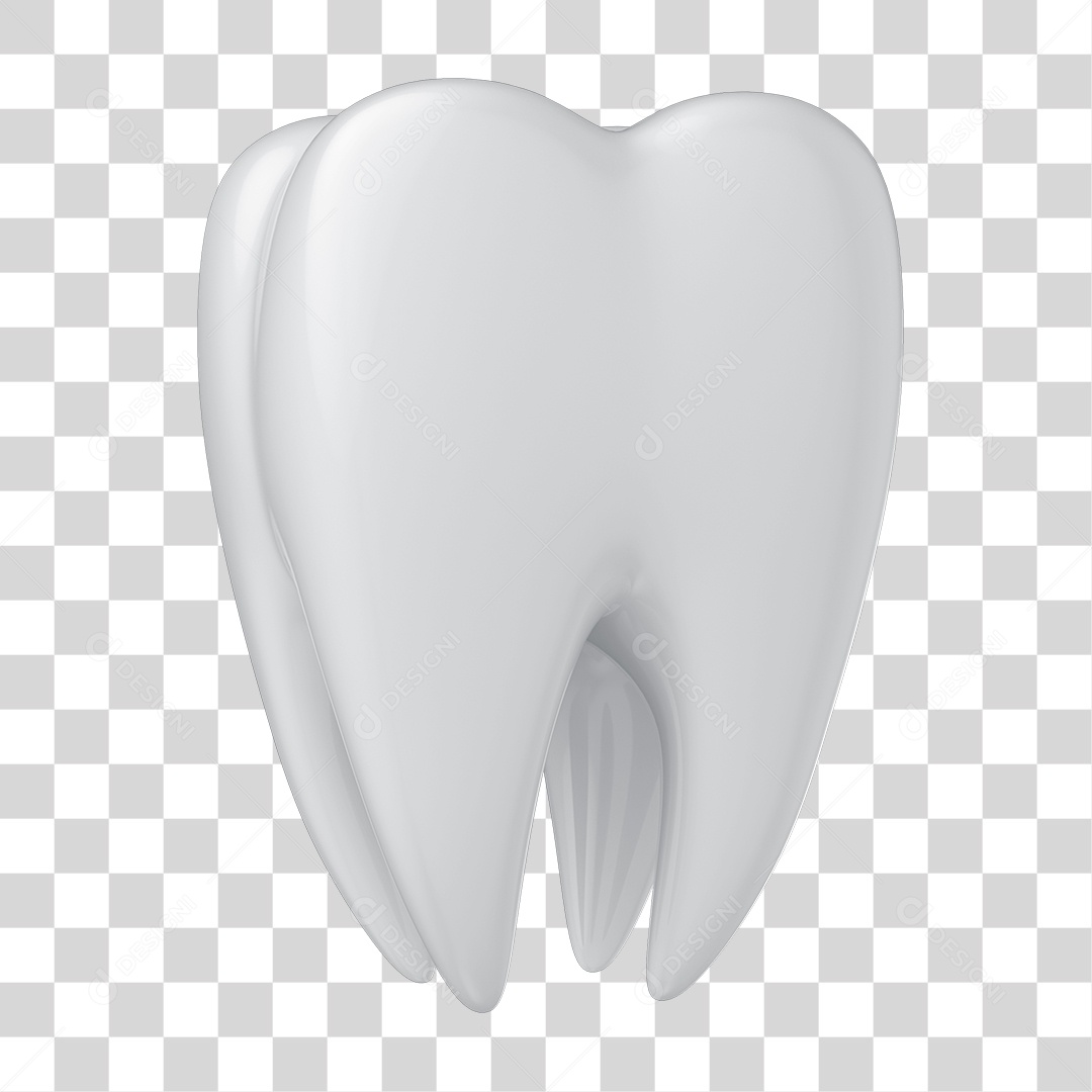 Elemento 3D Dente Molar PNG Transparente Sem Fundo