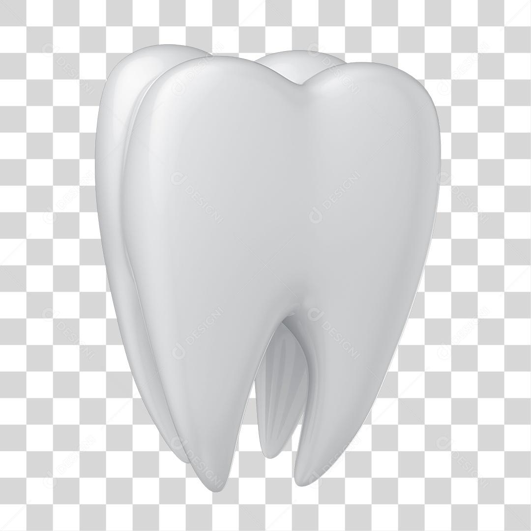 Elemento 3D Dente Molar PNG Transparente Sem Fundo